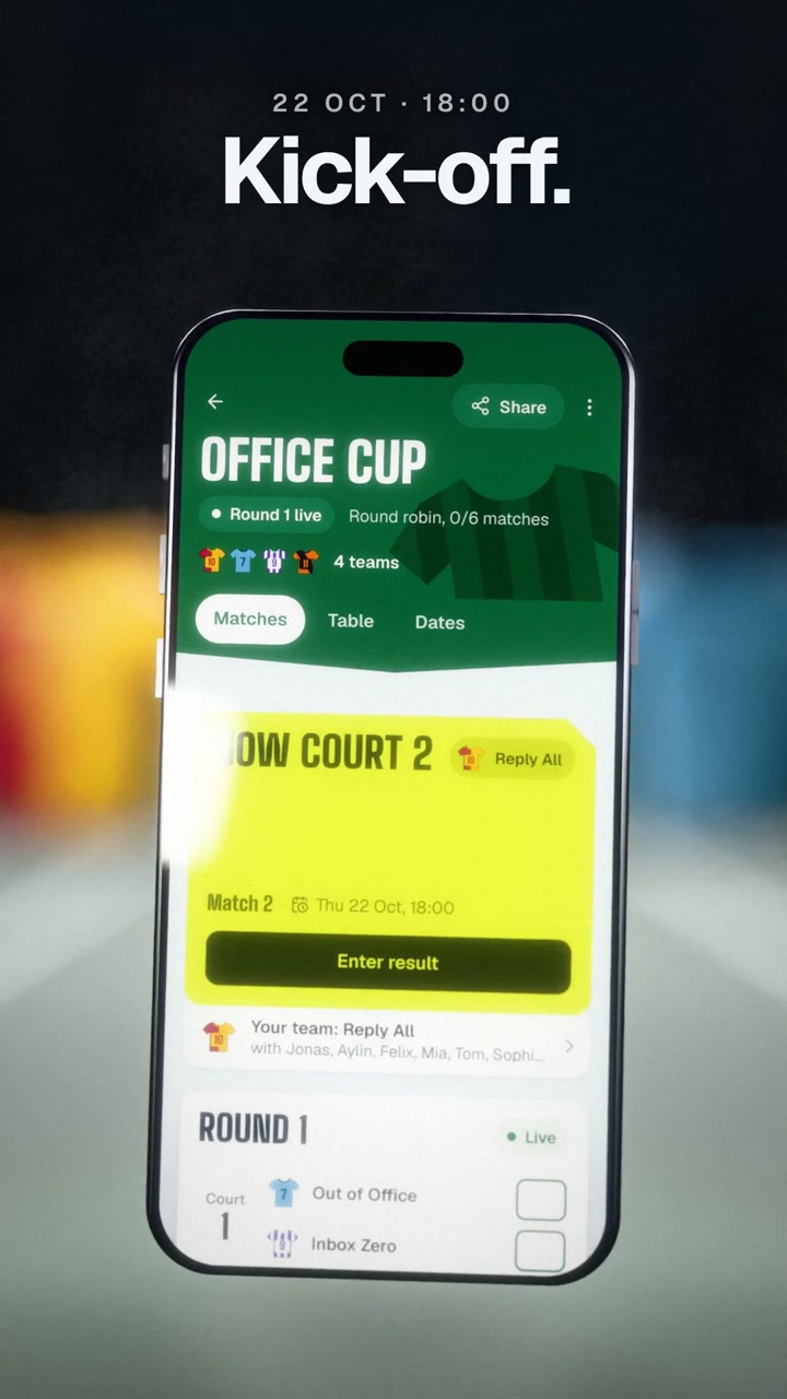 Standbild aus dem Trikoo-Produktfilm Office Cup